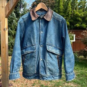 Vintage Woolrich Denim Chore Coat Size Small